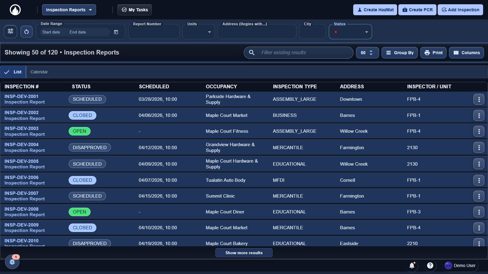 AoS Prevention — inspection workflow